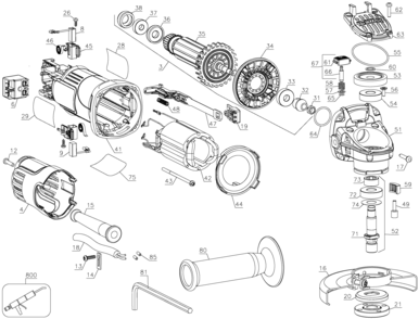 Part Location Diagram of N097698 DeWALT BRUSH