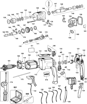 Page A Diagram and Parts List for DW563K 1 DeWALT Hammer