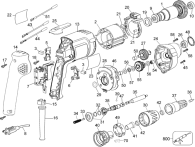 Page A Diagram and Parts List for DW257-B2 5 DeWALT Screwdriver