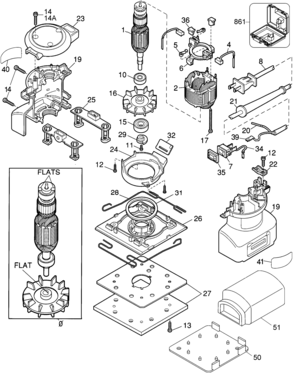 Page A Diagram and Parts List for DW412-35 1 DeWALT Sander Polisher
