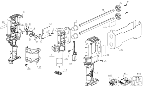 Part Location Diagram of 5140194-41 DeWALT DRIVE ROD