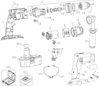 Page A Diagram and Parts List for DCD939KX 2 DeWALT Electric Drill