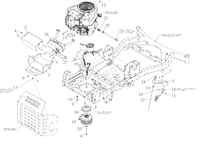 Engine Accessories Diagram and Parts List for DXGZ148P (47AHBCA6038)(2022) DeWALT Lawn Tractor