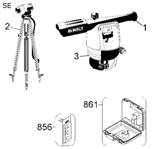 Default Diagram and Parts List for DW090PK Type 1 DeWALT Laser Level