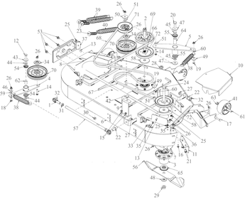 Deck Diagram and Parts List for DXGX554P (53AL8CS7038)(2021) DeWALT Lawn Tractor