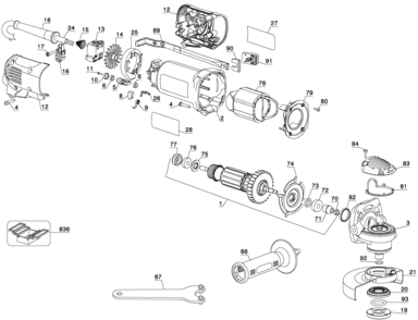 Part Location Diagram of 188350-02 DeWALT ARMATURE (230V)