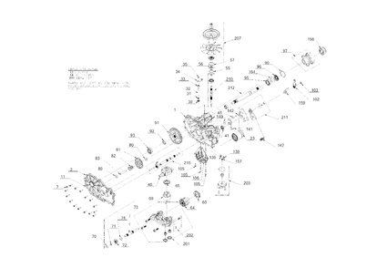 Transmission Assembly (Rh) Diagram and Parts List for DXGHW48P (55RI6HN6038)(2021) DeWALT Lawn Mower