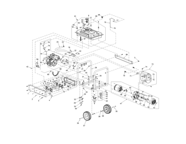 Exploded Diagram A Diagram and Parts List for DXGNR5700 Type CA DeWALT Generator
