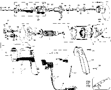 Exploded Diagram A Diagram and Parts List for D254-04 Type 1 DeWALT Electric Drill