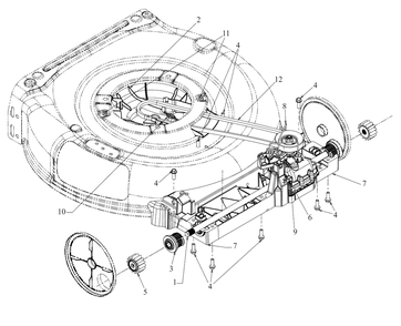 Drive Diagram and Parts List for DCMWSP244 (18AEU2C2738)(2023) DeWALT Lawn Mower