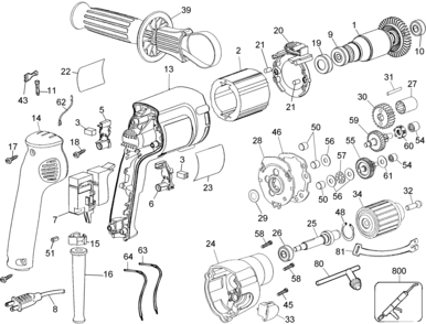 Page A Diagram and Parts List for DW245-B2 1 DeWALT Boring Machine