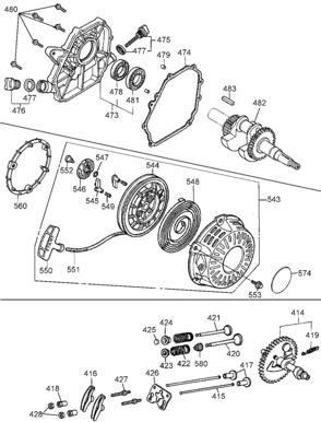 Crank Case, Recoil & Cam shaft Diagram and Parts List for DP3100IC Type 2 DeWALT Pressure Washer