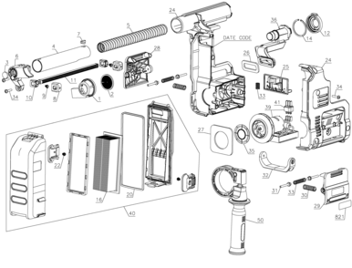 Part Location Diagram of N411724 DeWALT SIDE HANDLE