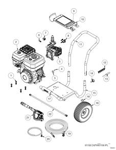 Exploded Diagram A Diagram and Parts List for DXPW61156 Type 0 DeWALT Pressure Washer