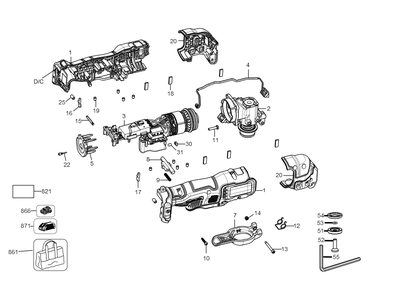 Exploded Diagram A Diagram and Parts List for DCS353G1 Type 1 DeWALT Saw