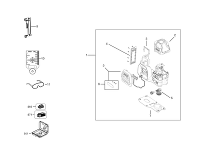 Exploded Diagram A Diagram and Parts List for DCLE34020G-QU Type 1 DeWALT Laser Level