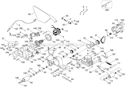 Page A Diagram and Parts List for DWP352VS-B2 Type 2 DeWALT Sander Polisher