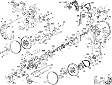 Part Location Diagram of N027854 DeWALT VS SWITCH
