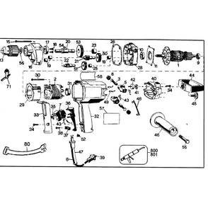 Drill Diagram and Parts List for DW130TY1  DeWALT Drill