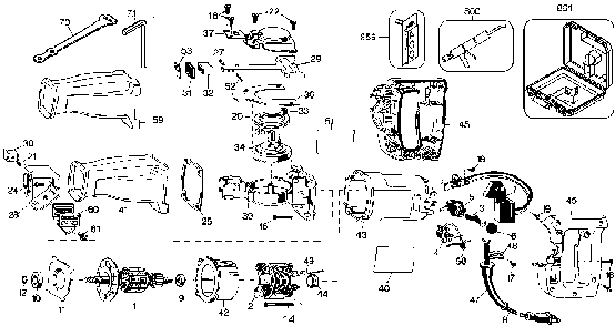 Page A Diagram and Parts List for DW304K-35 1 DeWALT Reciprocating Saw
