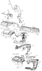 Section 2 Diagram and Parts List for DCS374BR Type 1 DeWALT Band Saw