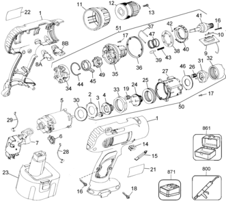 Page A Diagram and Parts List for DW997K-2 4 DeWALT Hammer