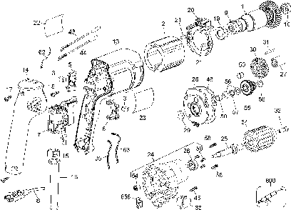 Page A Diagram and Parts List for DW222 Type 3 DeWALT Electric Drill