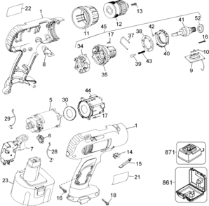 Default Diagram and Parts List for DW990KQ-2 Type 4 DeWALT Boring Machine