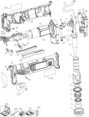 Part Location Diagram of N462211 DeWALT TRIGGER