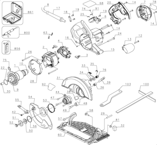 Page A Diagram and Parts List for DW368K 1 DeWALT Circular Saw