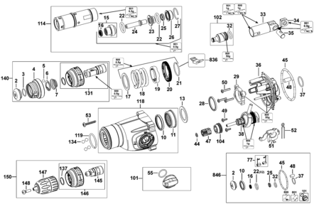 Part Location Diagram of N091710 DeWALT CIRCLIP