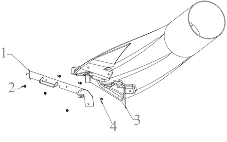 Chute Diagram and Parts List for DXGXA70004 (49A70003038)(2021) DeWALT Lawn Tractor Accessories
