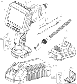 Default Diagram and Parts List for DCT410S1 Type 1 DeWALT 