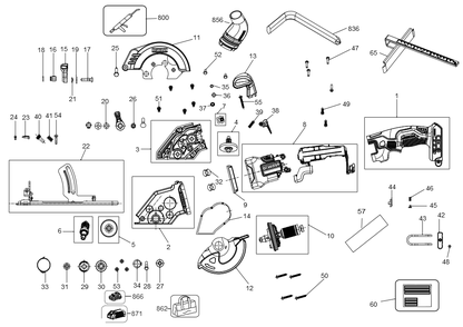 Exploded Diagram A Diagram and Parts List for DCS571E1 Type 1 DeWALT Circular Saw