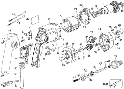 Page A Diagram and Parts List for DW284 Type 4 DeWALT Screwdriver