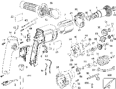 Page A Diagram and Parts List for DW245 Type 3 DeWALT Electric Drill