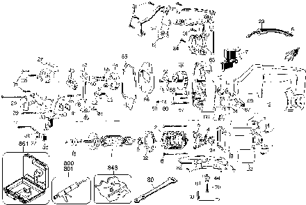Exploded Diagram A Diagram and Parts List for D318K-04 Type 1 DeWALT Jig Saw