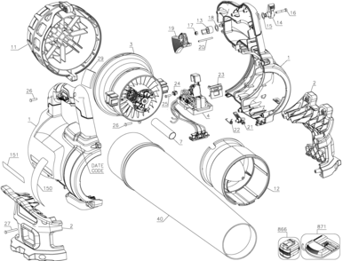 Part Location Diagram of 90611771 DeWALT WIRE CLIP