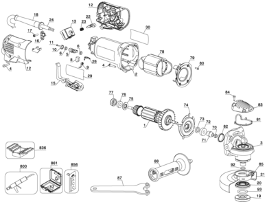 Page A Diagram and Parts List for D28111S-B3 2 DeWALT Grinder