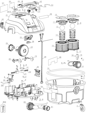 Part Location Diagram of N291119 DeWALT HEAD COVER
