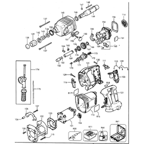 Drill Diagram and Parts List for DW999K-2TY1  DeWALT Hammer Drill