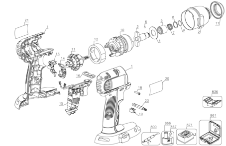 Page A Diagram and Parts List for DC835KA-BR 2 DeWALT Impact Driver