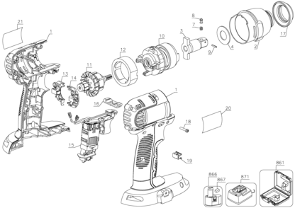 Page A Diagram and Parts List for DC840KA-BR 3 DeWALT Wrench