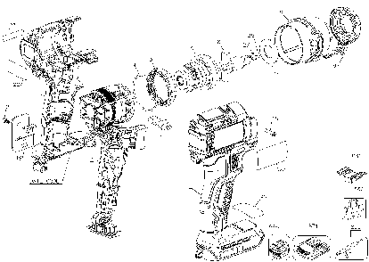 Exploded Diagram A Diagram and Parts List for DCF890B Type 1 DeWALT Electric Drill