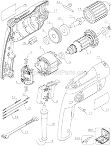 Part Location Diagram of 636313-00 DeWALT Switch
