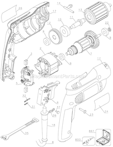 Part Location Diagram of 612521-00 DeWALT Receptacle