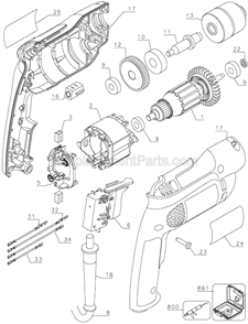 Part Location Diagram of 330075-43 DeWALT Keyless Chuck