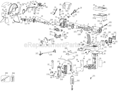 Page A Diagram and Parts List for D24000S Type 1 DeWALT Tile Saw