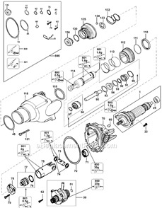 Page B Diagram and Parts List for D25111 Type 1 DeWALT Hammer Drill