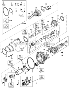Page A Diagram and Parts List for D25211 Type 1 DeWALT Hammer Drill